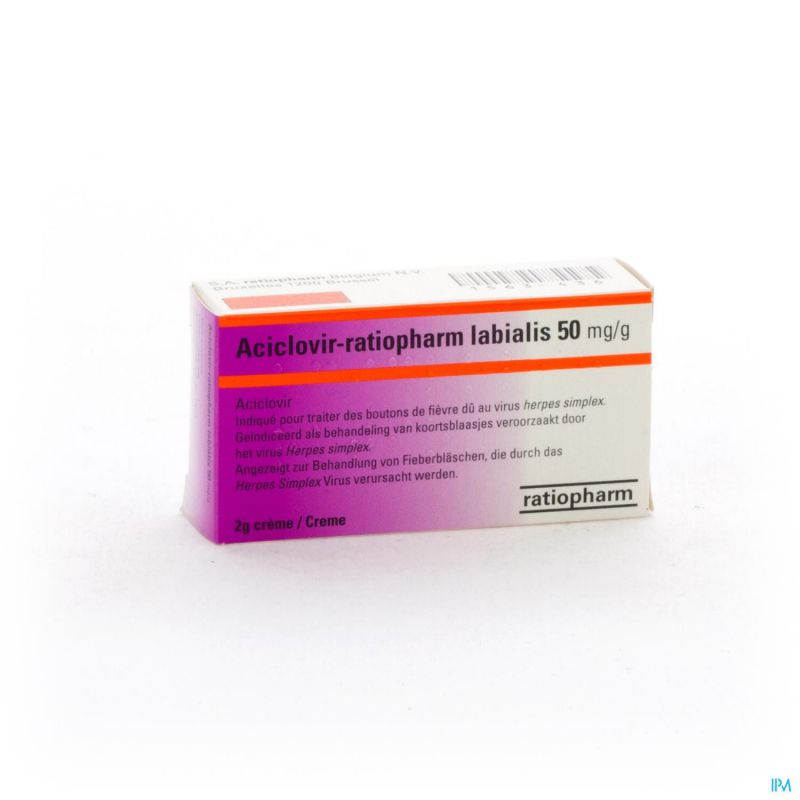 Aciclovir Teva Labialis Creme Tube 2g