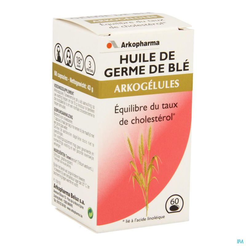 Arkogelules huile germes de ble 60