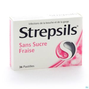 Strepsils Sans Sucre Fraise Past 36