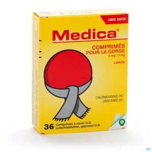 Medica Comprimes Gorge Lemon Comp A Sucer 36