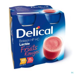 Delical Boisson Lactee Hp-hc Fruits Rouges 4x200ml