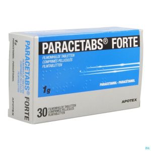 Paracetabs Forte 1g Comp Pell 30 X 1g