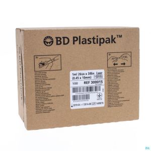 Bd Plastipak Ser.+aig.tuberc. 1ml+26g 3/8 1 303176