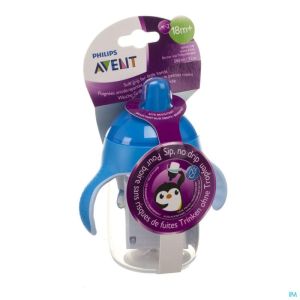 Avent gobelet anti fuite pinguin bleu 340ml