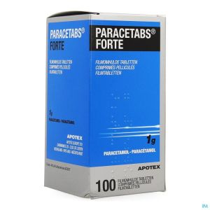 Paracetabs Forte 1g Comp Pell 100 X 1g
