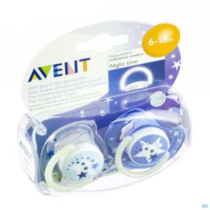 Avent sucette silicone nuit   6-18m 2