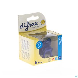 Difrax Sucette Silicone Dental+anneau Boy +6m 800