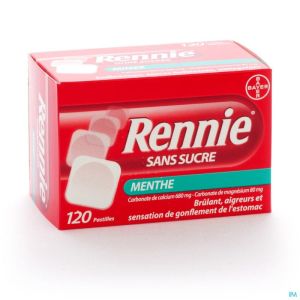 Rennie Zonder Suiker/sans Sucre Pastilles 120