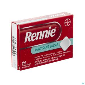 Rennie Mint S/sucre Comp A Croquer 24