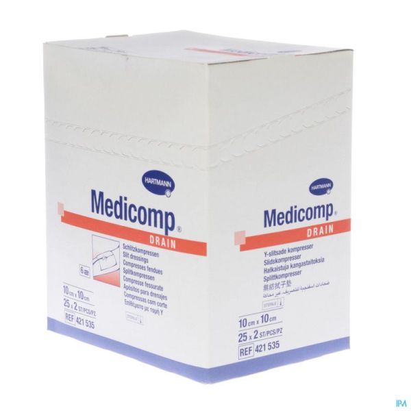 Medicomp Drain Cp Ster 10x10cm 25x2 4215353