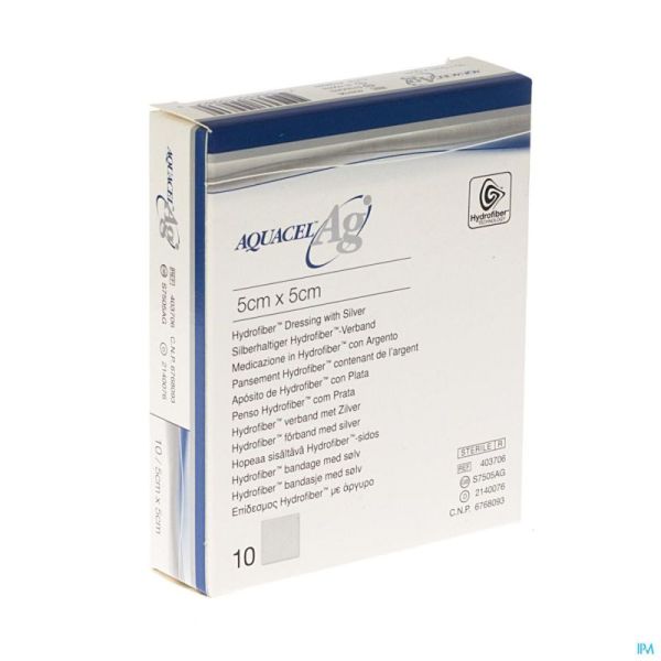 Aquacel ag pans hydrofiber ster 5x 5cm 10 403706
