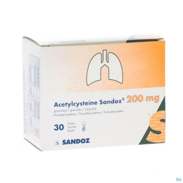 Acetylcysteine Sandoz 200mg Sach. 30 X 200mg