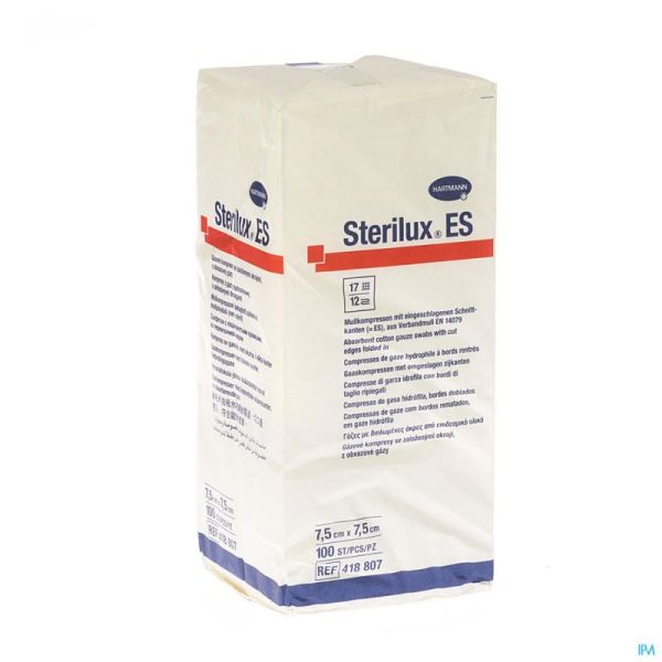 Sterilux Es Cp N/st 12pl 7,5x 7,5cm 100 4188072