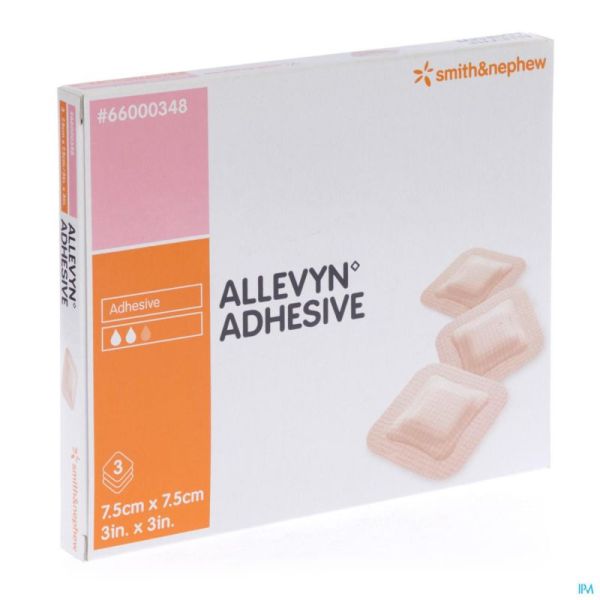 Allevyn adh pans hydrocel. 7,5x 7,5cm 3 66000348