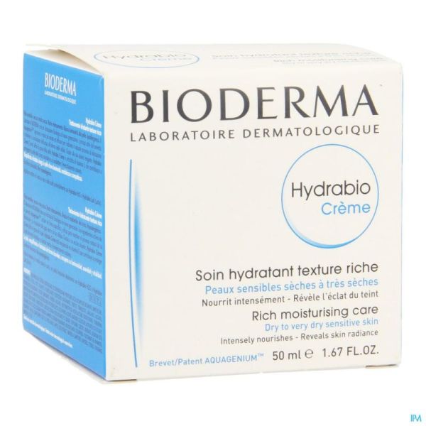 Bioderma Hydrabio Soin Creme Hydratant Riche 50ml