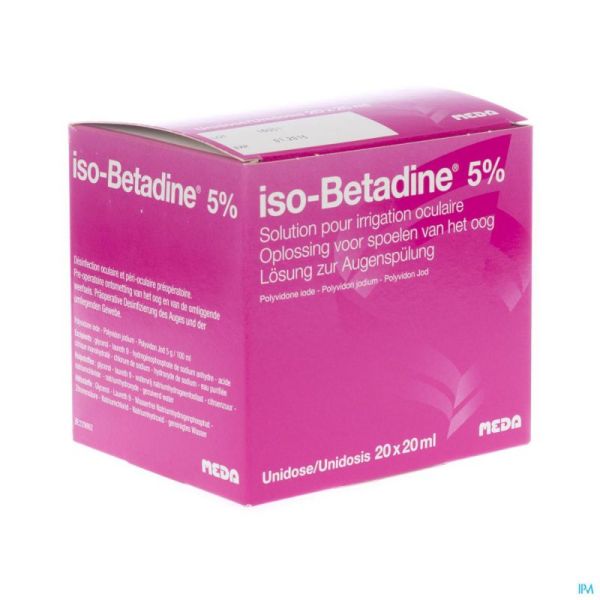Iso Betadine Sol Oculaire-spoelen Oog 20udx20ml 5%