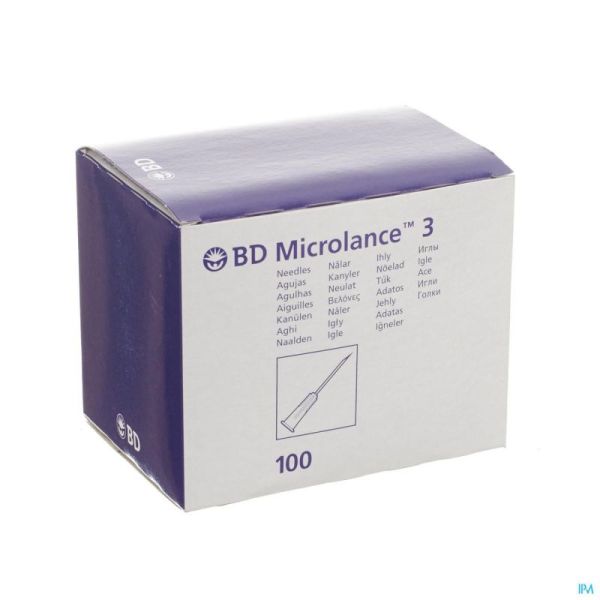 Bd Microlance 3 Aig.30g 1/2 Rb 0,3x13mm Jaune 100