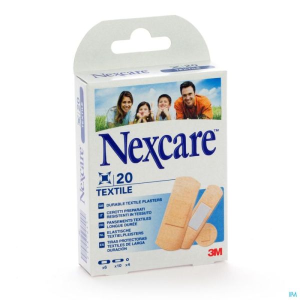 N0420as Nexcare Textile Strips Assortiment 3 Tailles