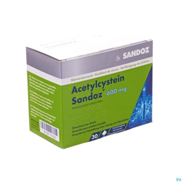 Acetylcystein Sandoz 600mg Granul. Boisson Sach 30