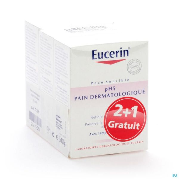 Eucerin Ph5 Pain Dermato S/savon 100g 2+1 Gratuit