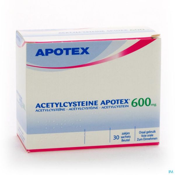 Acetylcysteine Apotex Sach 30 X 600mg