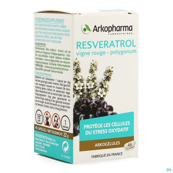 Arkogelules Resveratrol Caps 45 Rempl.3045283