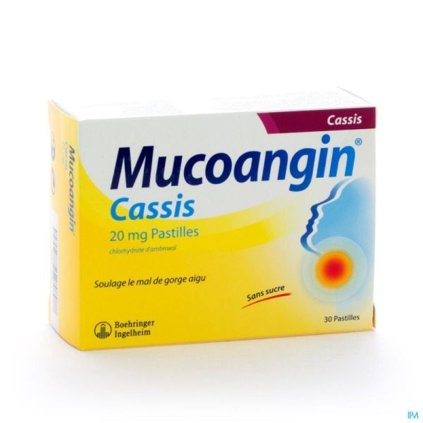 Mucoangin Cassis Past A Sucer 30x20mg